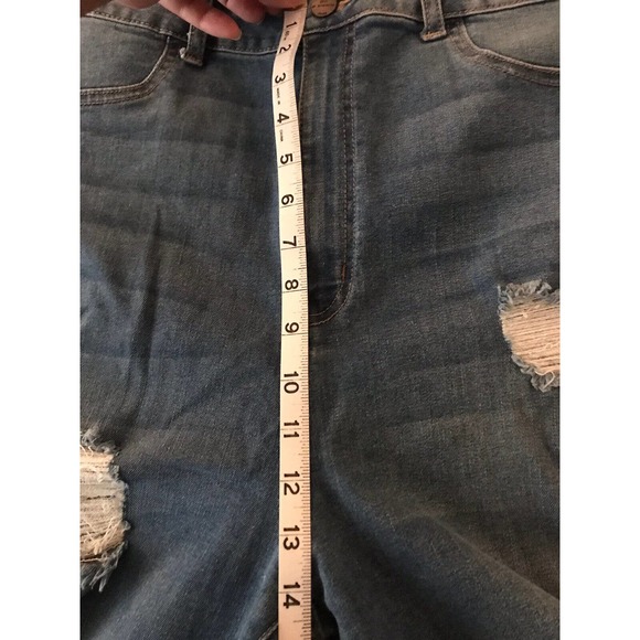 AP BLUE Jeans 2X, Stretch Distressed Medium Wash, Super High Rise - Picture 14 of 16